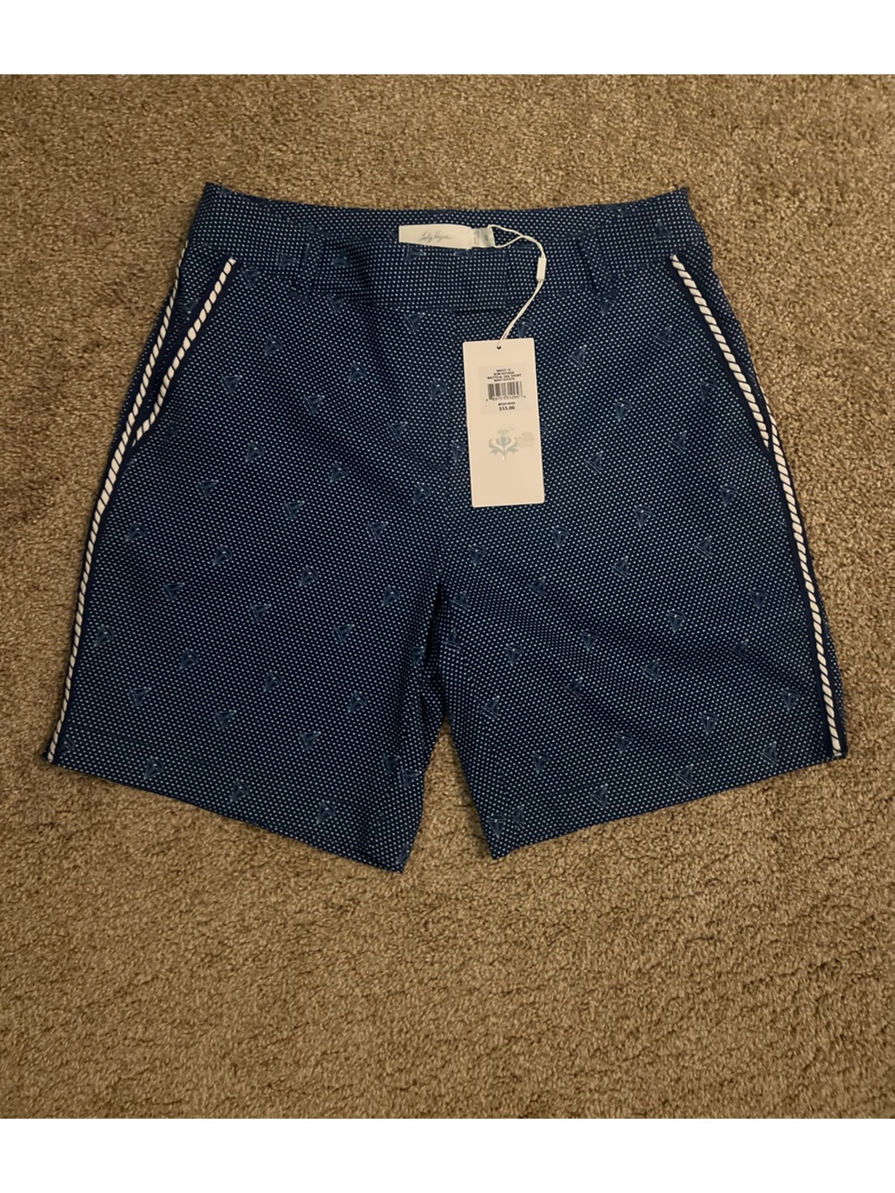 Lady Hagen Navy Blue Golf Shorts with White Stripe Trim